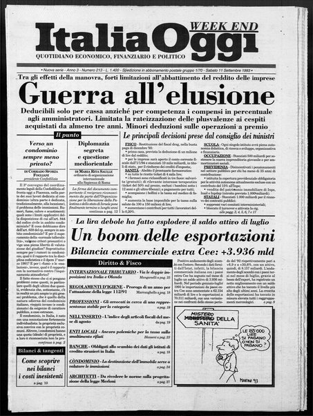 Italia oggi : quotidiano di economia finanza e politica